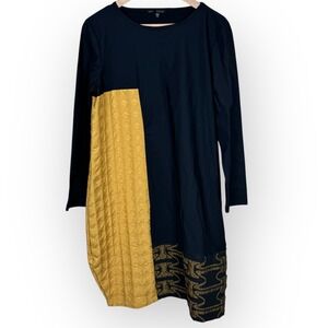 Kozan Asymmetrical Color Block Artwear Dress‎ Lagenlook Size M Made in Turkey